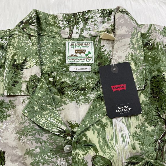 Levi’s Tropical Print 100% Lyocell Camp Shirt Men's Size L NWT MSRP $59.50 - Picture 4 of 10